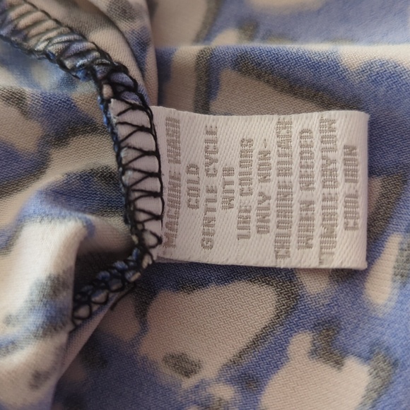 Charter Cub Faux Wrap Empire Waist Floral Sleeveless Dress LARGE Blue Black - Picture 13 of 16